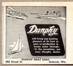 1945 Print Ad Dunphy Boat Corp Oshkosh,WI - £6.65 GBP