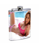 New Jersey Pin Up Girls D1 Flask 8oz Stainless Steel Hip Drinking Whiskey - $23.53 CAD