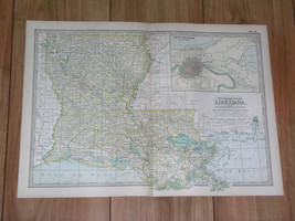 1897 Antique Dated Map Of Louisiana / New Orl EAN S - £20.51 GBP