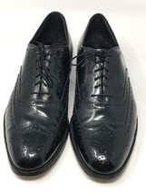 Johnston &amp; Murphy Men Brogue Black VTG Oxford Wingtip Lace up Shoe Sz 12... - £70.91 GBP