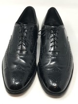 Johnston &amp; Murphy Men Brogue Black VTG Oxford Wingtip Lace up Shoe Sz 12... - £71.12 GBP