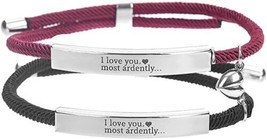 Magnetic Bracelet For Couple &quot;I Love You, Most Ardently...&quot; 2 Bracelets New - £8.98 GBP