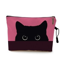 Cute Black Cat Cats Footprints Cosmetic Bag Cases Makeup Bag  Pattern Women Comb - £45.77 GBP