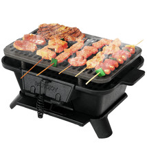 Heavy Duty Cast Iron Charcoal Grill Tabletop Bbq Stove Camping Picnic - £121.91 GBP