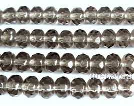 25 5/7 mm Czech Glass Gemstone Donut Beads: Black Diamond - £1.48 GBP