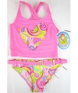 NWT Angel Beach Girl&#39;s 2 Pc Pink Embellished Heart Tankini Swimsuit, 10,... - $18.94 CAD