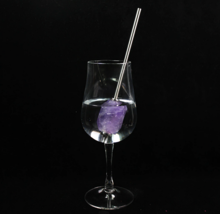 Eco-friendly Reusable Natural Crystal Stainless Steel Drink Straw With Brush (3  - £29.09 GBP
