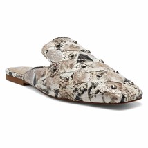 Vince Camuto Lenja Women Slip On Mule Flats US 9W WIDE Taupe Snake Leather - £54.58 GBP