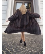Two Tone Nutria Fur Coat Herringbone Design S P Fast Ship - $399.00