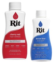 ColorSplash Fabric Dye - Vibrant Cherry Red &amp; Denim Blue Bundle - £44.89 GBP