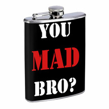 You Mad Bro D7 8oz Stainless Steel Hip Flask - £11.86 GBP