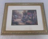 LOCAL PICKUP Thomas Kinkade&#39;s &quot;Cobblestone Lane&quot; Painting &amp; elegant Fram - £116.54 GBP