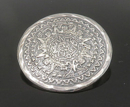 MEXICO 925 Sterling Silver - Vintage Mayan Aztec Sun Calendar Brooch Pin- BP8311 - £33.60 GBP