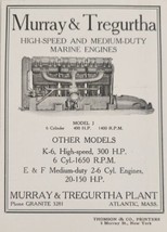 1930? Print Ad Murray &amp; Tregurtha Marine Engines Made in Atlantic,Massac... - £10.57 GBP