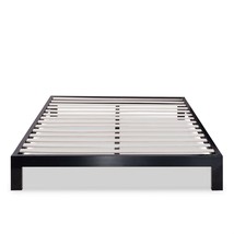 King size Modern Black Metal Platform Bed Frame with Wood Slats - $6,863.94 MXN