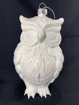 LARGE Snowy Owl Glitter Christmas Ornament 6&quot; - Stands on its own too! - $19.80