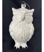 LARGE Snowy Owl Glitter Christmas Ornament 6&quot; - Stands on its own too! - $365.18 MXN