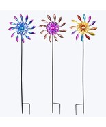 Metal Yard Art Garden Stake, Wind spinner 3 Ast. 39 inches each - $167.93 CAD