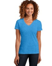 New DistRict Made  S/S Tri Blend V Neck Tee Top 2X  Heth Turquoise MSRP $20.00 - $4.46