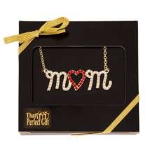 Mom Necklace Gift Lavished With Shimmering Red And White Crystals - £11.18 GBP