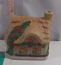 Small Candle Holder Tea Light Votive Ceramic Christmas country cottage v... - $5.94