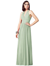 TH032...Ruched Halter Open-Back Maxi Dress....Celadon...Size 6...NWT - $75.05