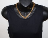 DEFECT Vintage Avon Gold Tone V Shape Square Link Textured Statement Nec... - $177.59 MXN