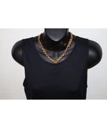 DEFECT Vintage Avon Gold Tone V Shape Square Link Textured Statement Nec... - €8,65 EUR