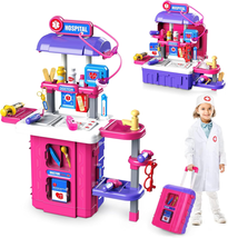Toy Doctor Kit for Girls: Pretend Play Kids Doctor Set with Electronic Stethosco - £52.58 GBP