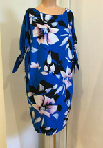 Vince Camuto Blue Floral Shift Dress Sz 4 EUC $148 Value - £35.61 GBP