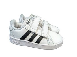 Toddlers Adidas Athletic Shoe Size 8.5 Unisex White/Black - £11.76 GBP