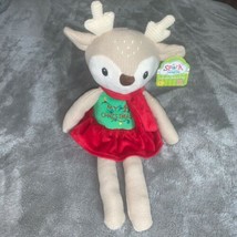 My 1st Christmas Reindeer Plush Rattle Stuffed Animal Girl Holiday Baby ... - £14.38 GBP