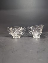 Indiana Glass Set Creamer and Sugar, Clear Vintage Leaf Design, Scroll H... - €10,39 EUR