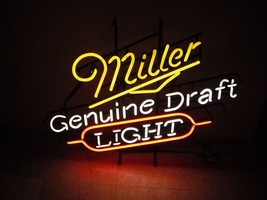 New Miller Light Genuine Draft Light Beer Neon Sign 24&quot;x20&quot; - £195.25 GBP