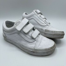 Vans All White Shoes Kids V Pro Old Skool Hook Loop Boys 3.5 Girls 5.0 - $28.00