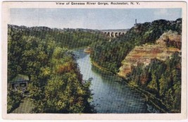 Postcard View Of Genesee River Gorge Rochester New York - £3.15 GBP