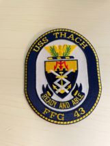 5.5&quot; Navy Uss Thach FFG-43 Ready Able Shield Military Oval Embroidered Patch - £22.67 GBP