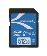 SABRENT Rocket V60 512GB SD UHS-II Memory Card R270MB/s W170MB/s (SD-TL6... - $151.99