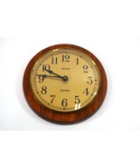 Bulova Quartz Wall Clock Wood Midcentury Style Battery Powered WORKS - £18.76 GBP