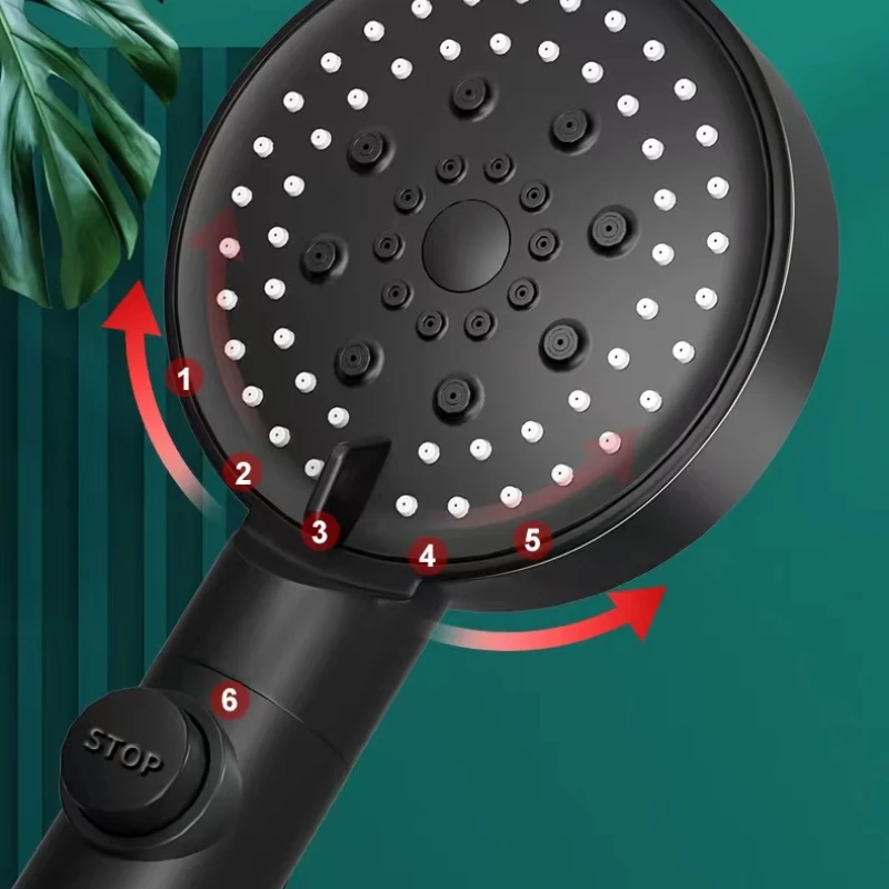 House Home High Pressure Shower Head Water Saving Rain Shower Head 5 Mode Adjust - £19.64 GBP