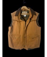 Vintage Canvas Work Vest Size Large Mens Fleece Lined Barn Chore Coat Sl... - $46.39