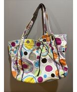 Thirty One Large Canvas Tote Travel Bag Medallion Citrus Circle Dot Week... - $913.16 MXN
