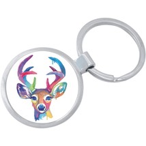 Watercolor Doe Deer Keychain - Includes 1.25 Inch Loop for Keys or Backpack - £8.47 GBP