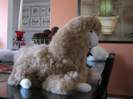 Soft toy Lama figure, handmade with alpaca fur  - $62.00