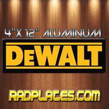 DeWALT Tools  4&quot; x 12&quot; Aluminum Metal Wall Sign Garage Man Cave Tool Room Black - £15.43 GBP