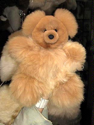 Pelt teddy bear, 35 cms. figure handmade of Alpaca fur,teddi - $65.00