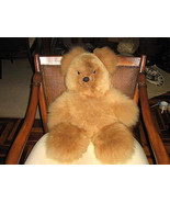 Brown fur teddy bear, made of alpaca fur, toy  - £139.56 GBP