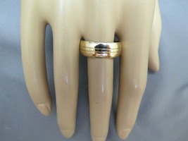 14k ArtCarved Men&#39;s Wedding Ring Band Size 10.5 Yellow Gold 7mm Wide 6.03g Vtg - £291.15 GBP