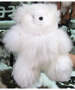 Fur Teddy Bear,white Babyalpaca fur, soft toy,figure  - $60.00