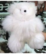 Fur Teddy Bear,white Babyalpaca fur, soft toy,figure  - £47.85 GBP